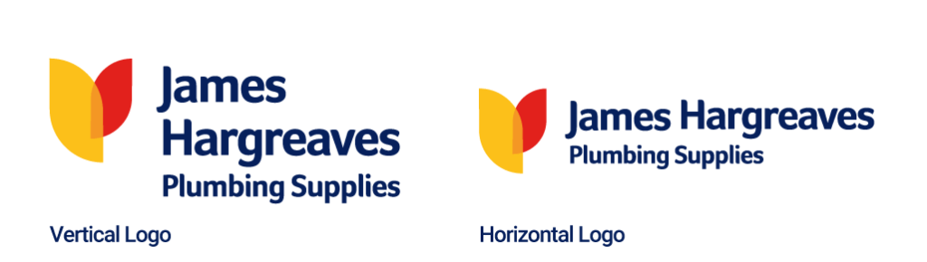 Both the horizontal and vertical versions of the James Hargreaves logo
