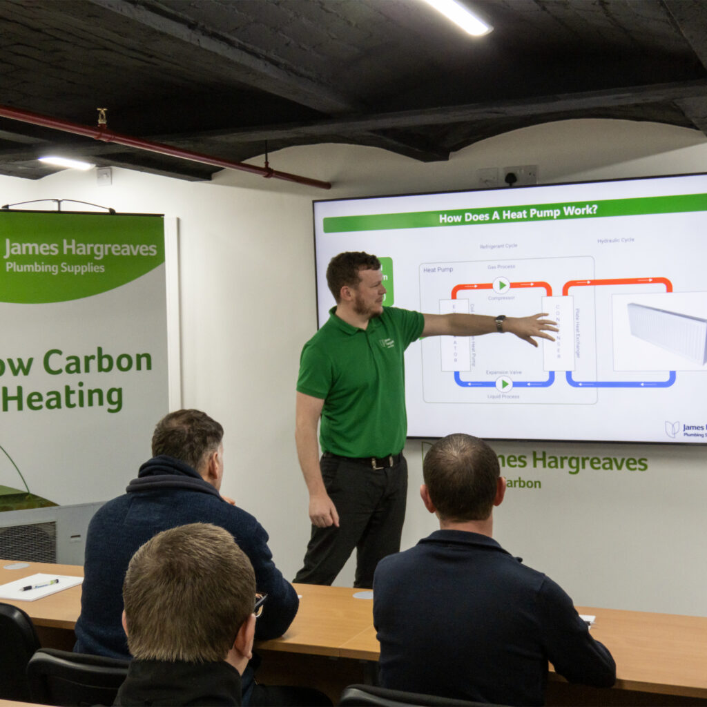 Scott presents a training session on Heat Pumps 