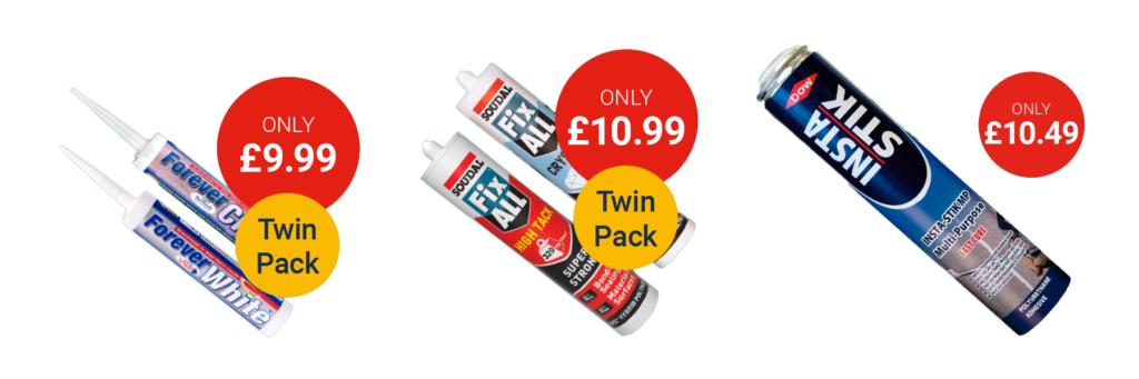 Sealants and adhesives from £9.99